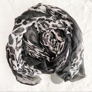 🆕 [COTTON ON] Grey/Black Sheer Leopard Scarf